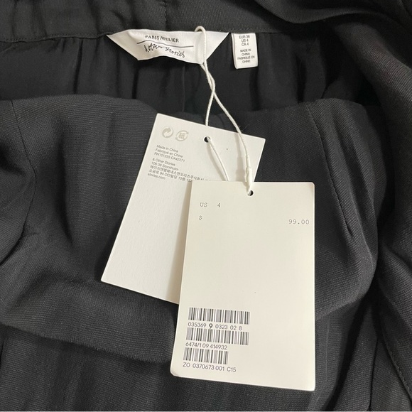 & Other Stories NEW Black Sleeveless High Neck Tie Waist Open Back Midi Dress - Picture 12 of 13